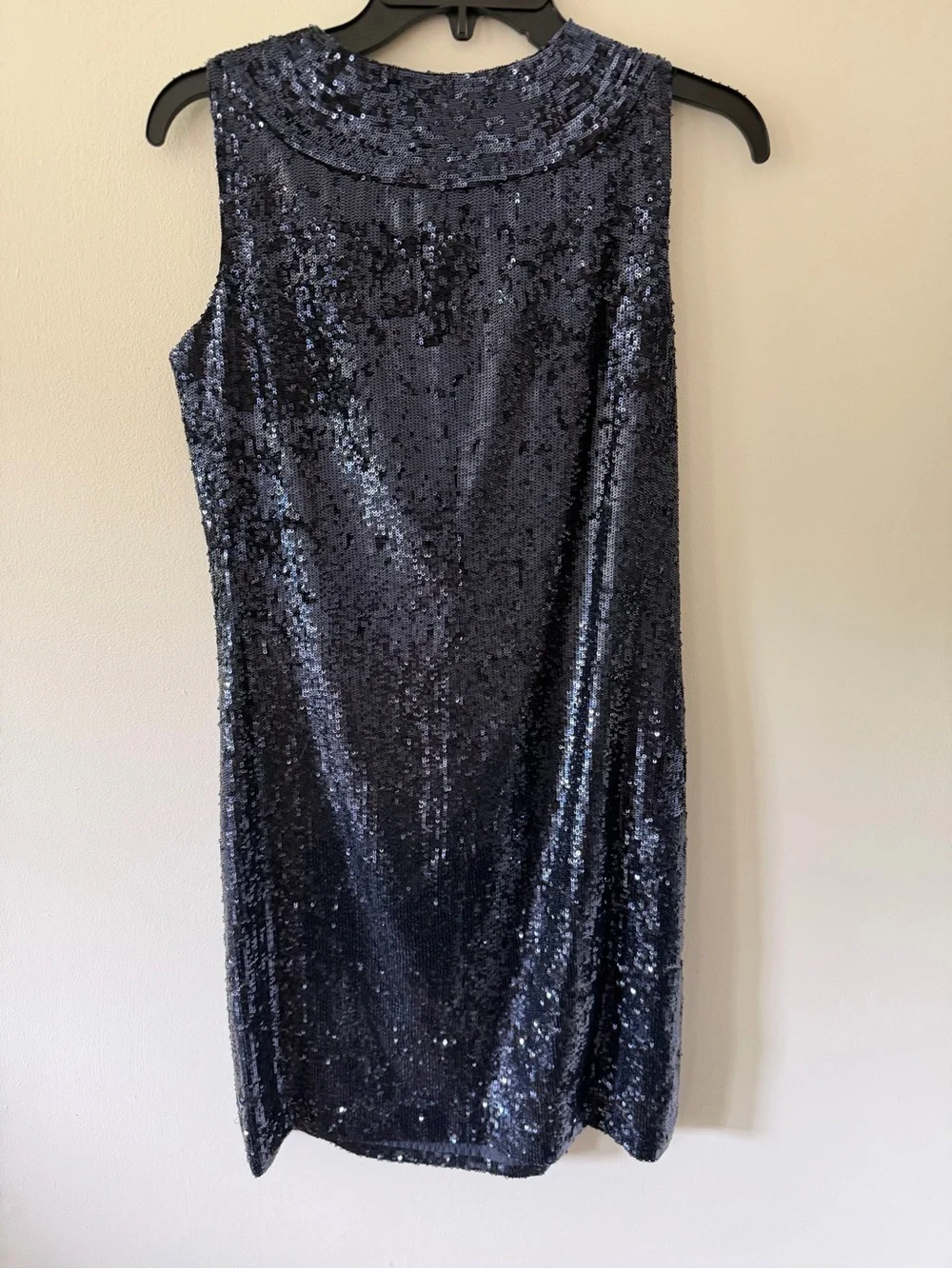 Tory Burch 100% Silk Navy Sequin Sleeveless Cocktail Dress 4